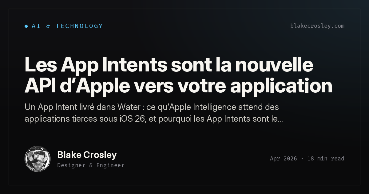 Les App Intents sont la nouvelle API d'Apple vers votre application