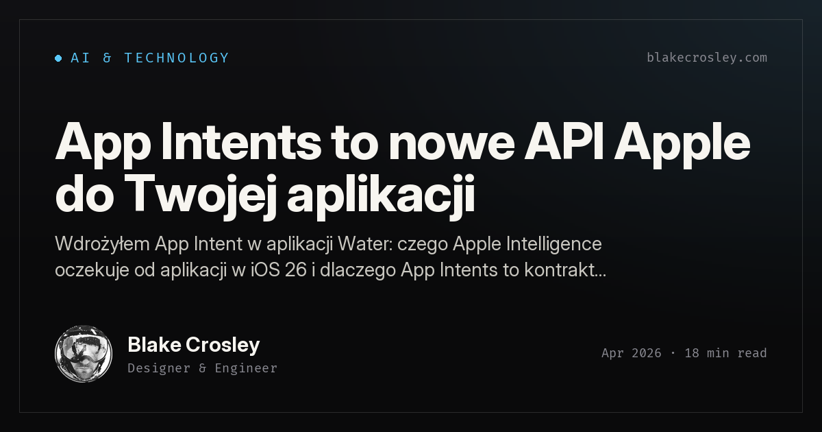 App Intents to nowe API Apple do Twojej aplikacji