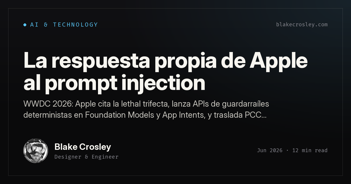 La respuesta propia de Apple al prompt injection