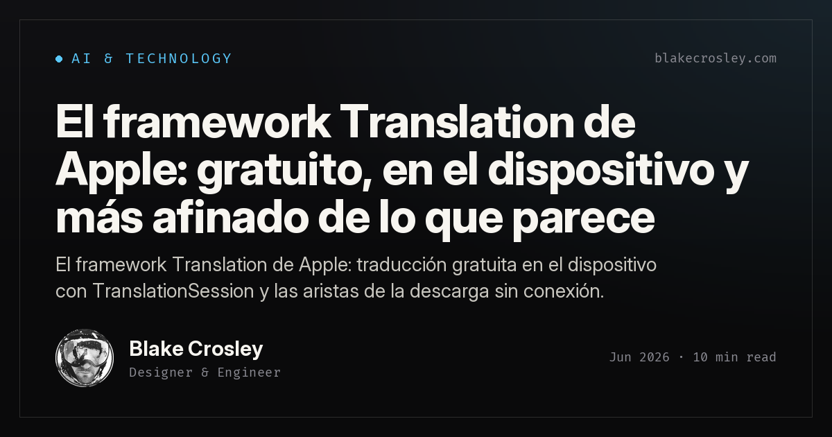 El framework Translation de Apple: gratuito, en el dispositivo y más ...