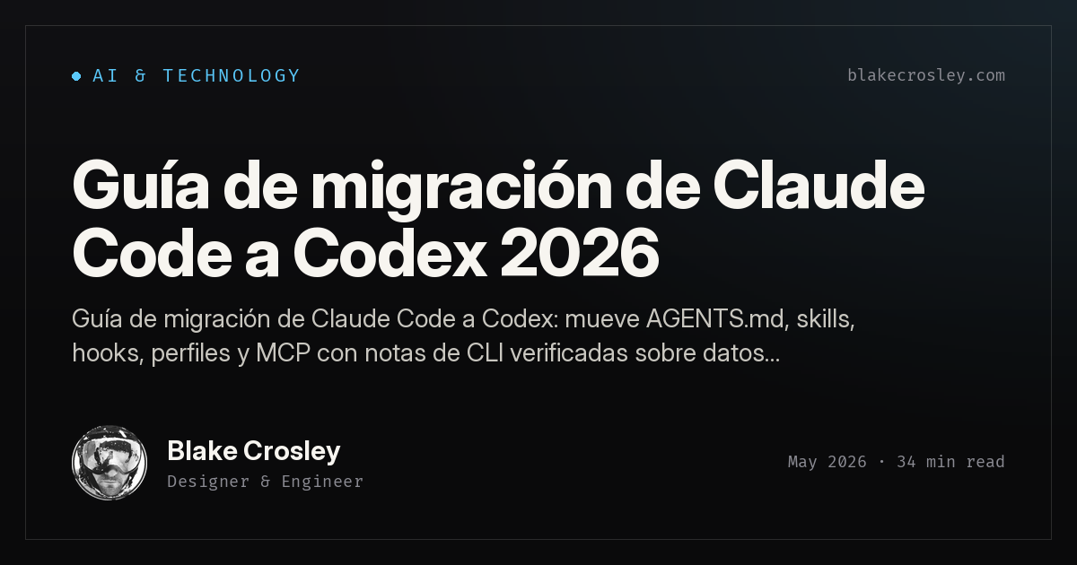 Guía de migración de Claude Code a Codex 2026