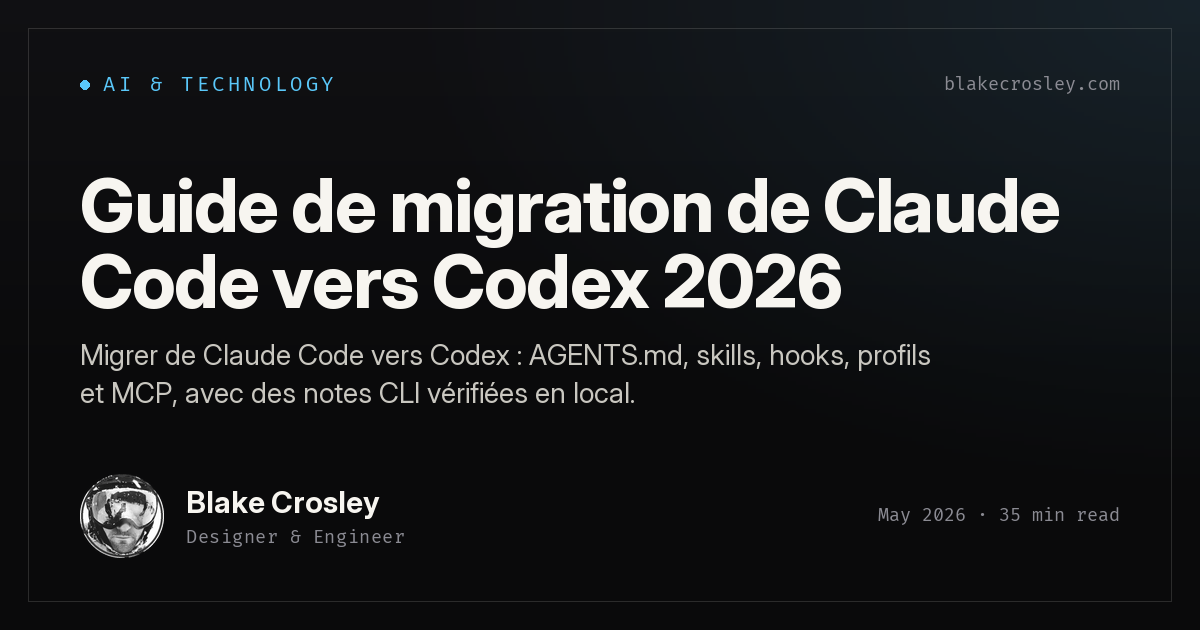 Guide de migration de Claude Code vers Codex 2026