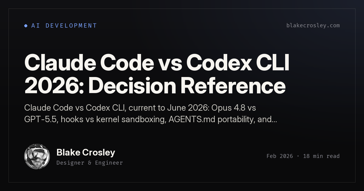 Claude Code vs Codex CLI 2026: Decision Reference