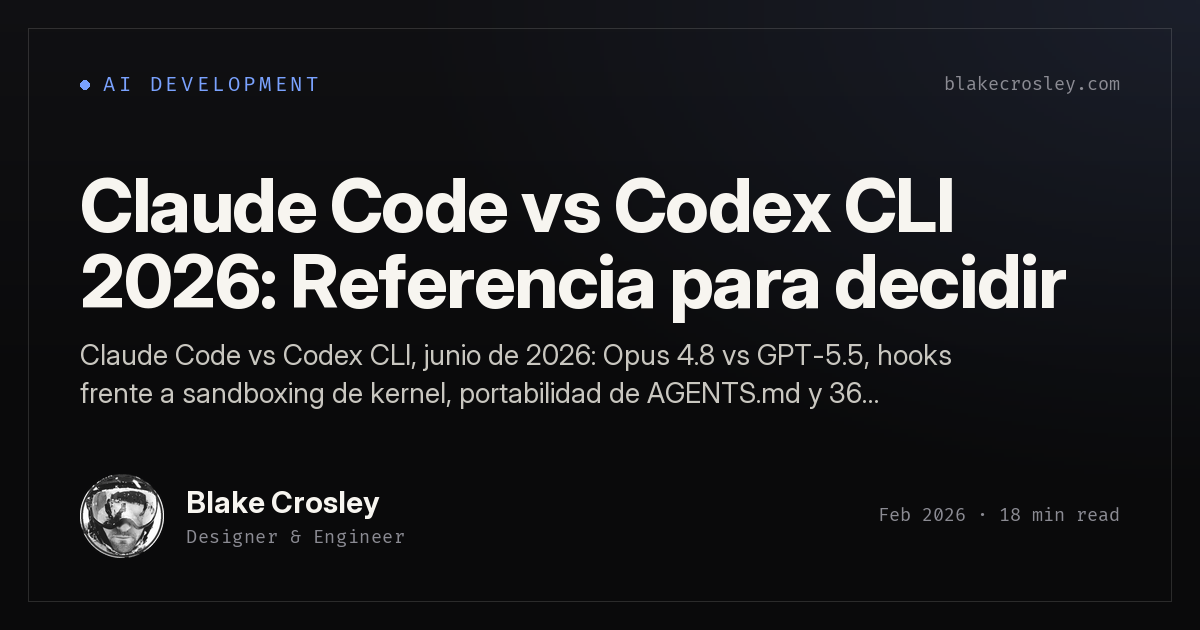 Claude Code vs Codex CLI 2026: Referencia para decidir