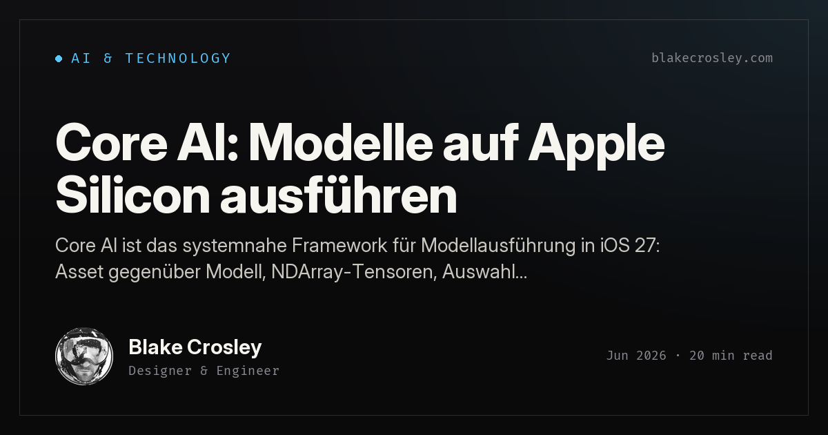 Core AI: Modelle auf Apple Silicon ausführen