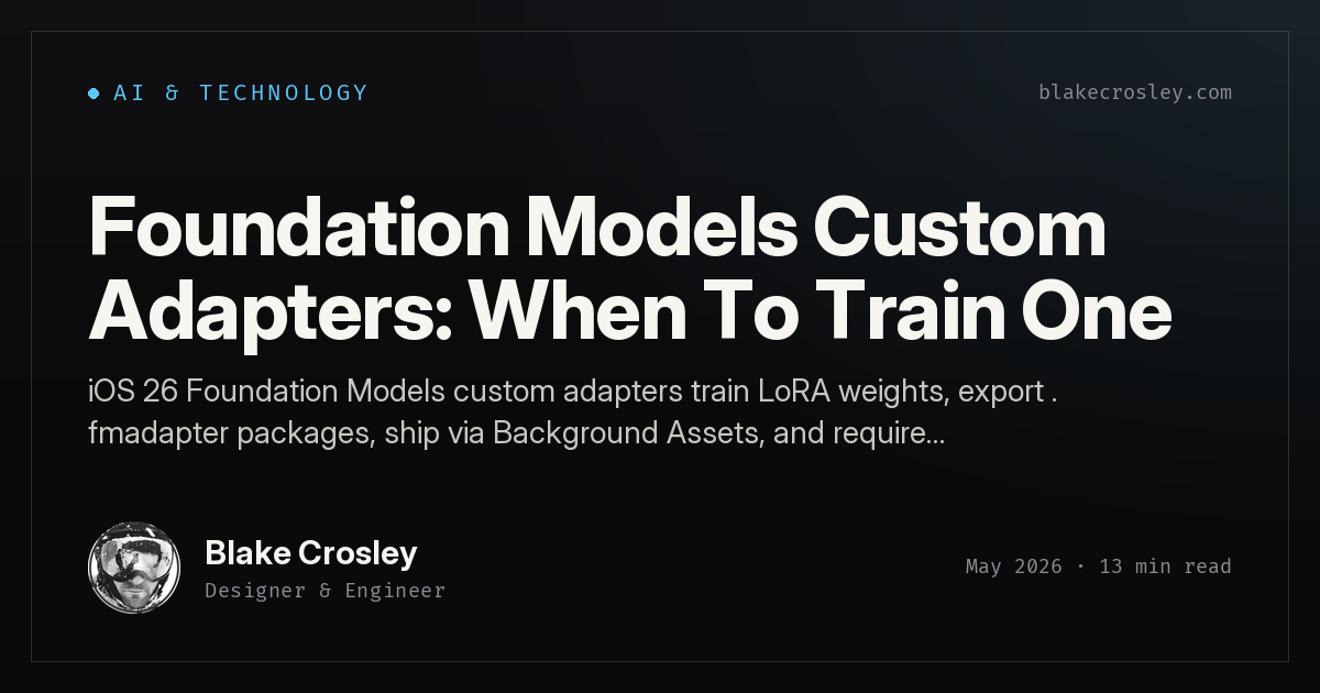 Foundation Models Custom Adapters: When To Train One