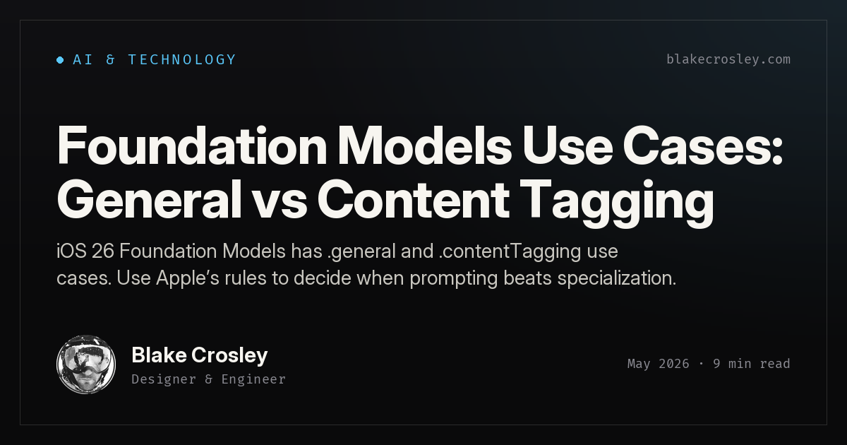 Foundation Models Use Cases: General vs Content Tagging