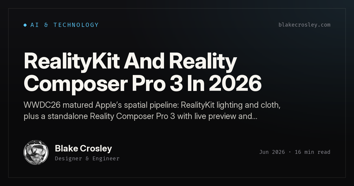 RealityKit And Reality Composer Pro 3 In 2026
