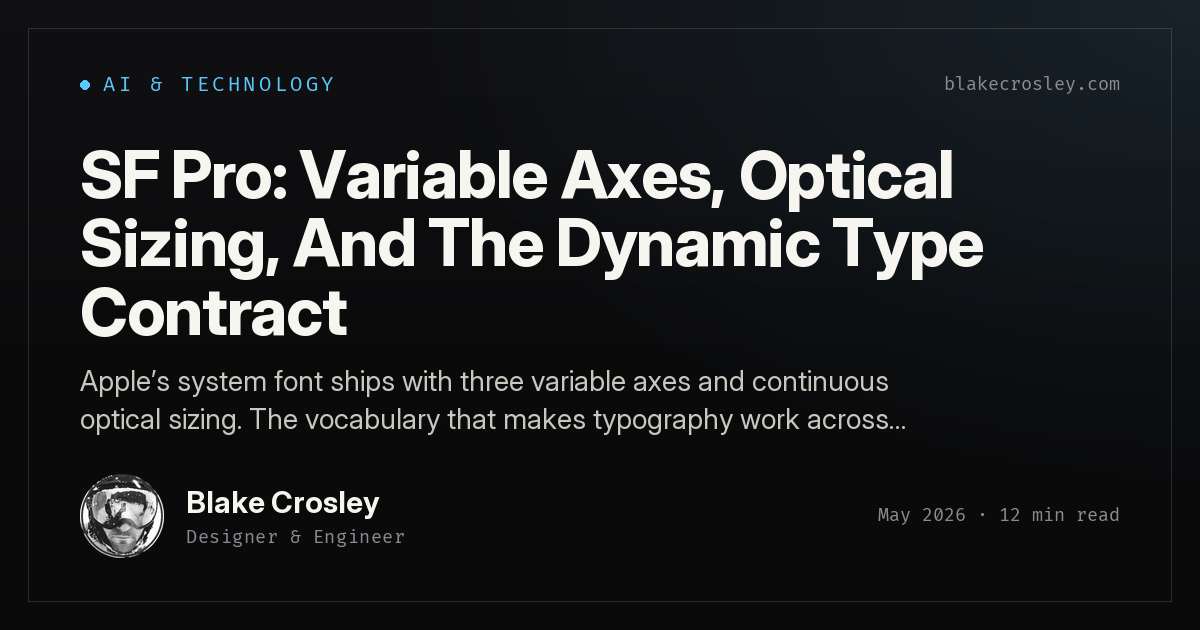 SF Pro: Variable Axes, Optical Sizing, And The Dynamic Type Contract