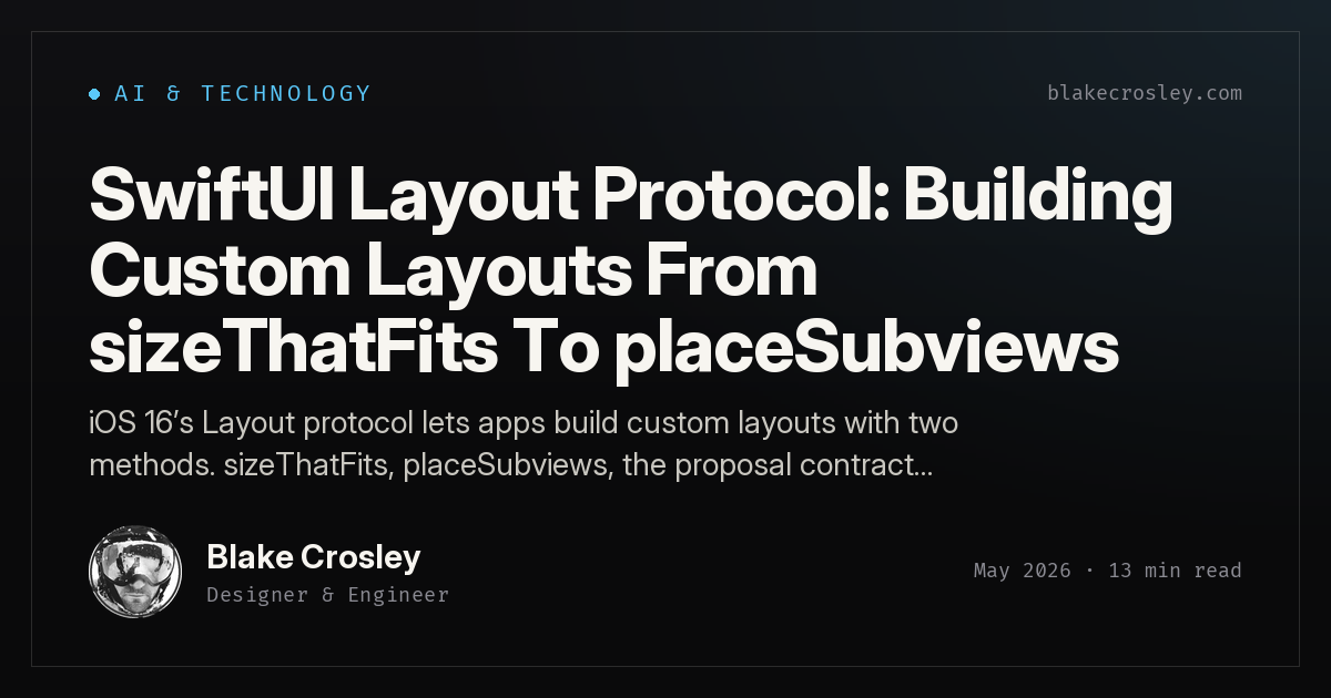 SwiftUI Layout Protocol: Building Custom Layouts From sizeThatFits To ...