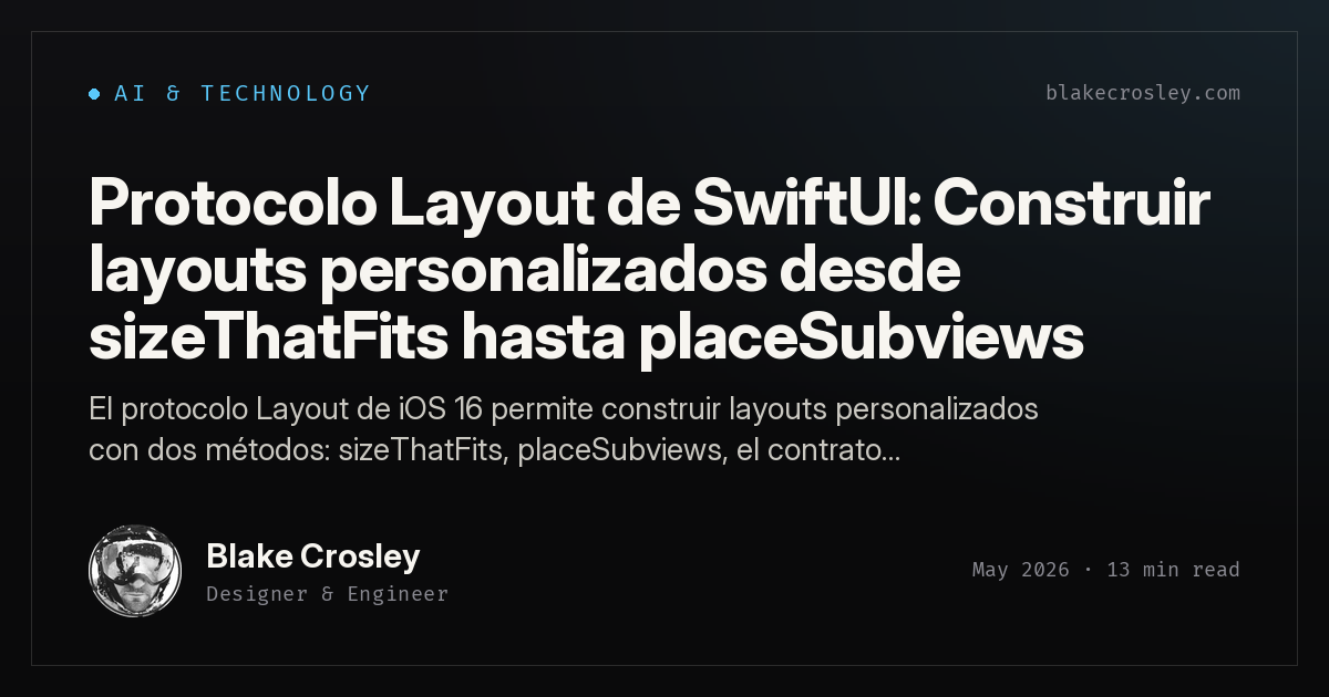 Protocolo Layout de SwiftUI: Construir layouts personalizados desde ...