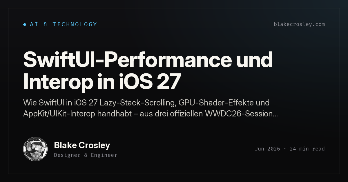 SwiftUI-Performance und Interop in iOS 27