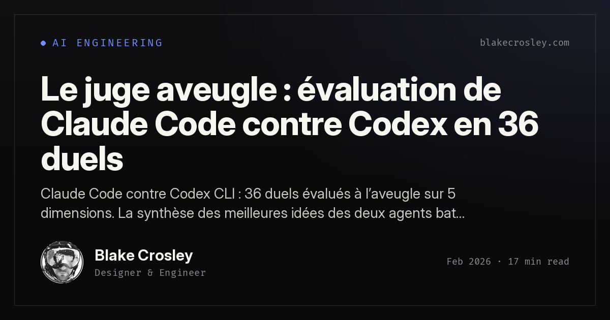 Le juge aveugle : évaluation de Claude Code contre Codex en 36 duels