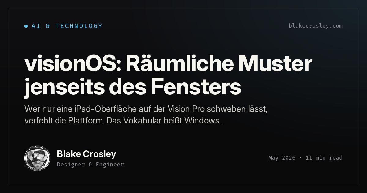 visionOS Spatial Patterns jenseits des Fensters