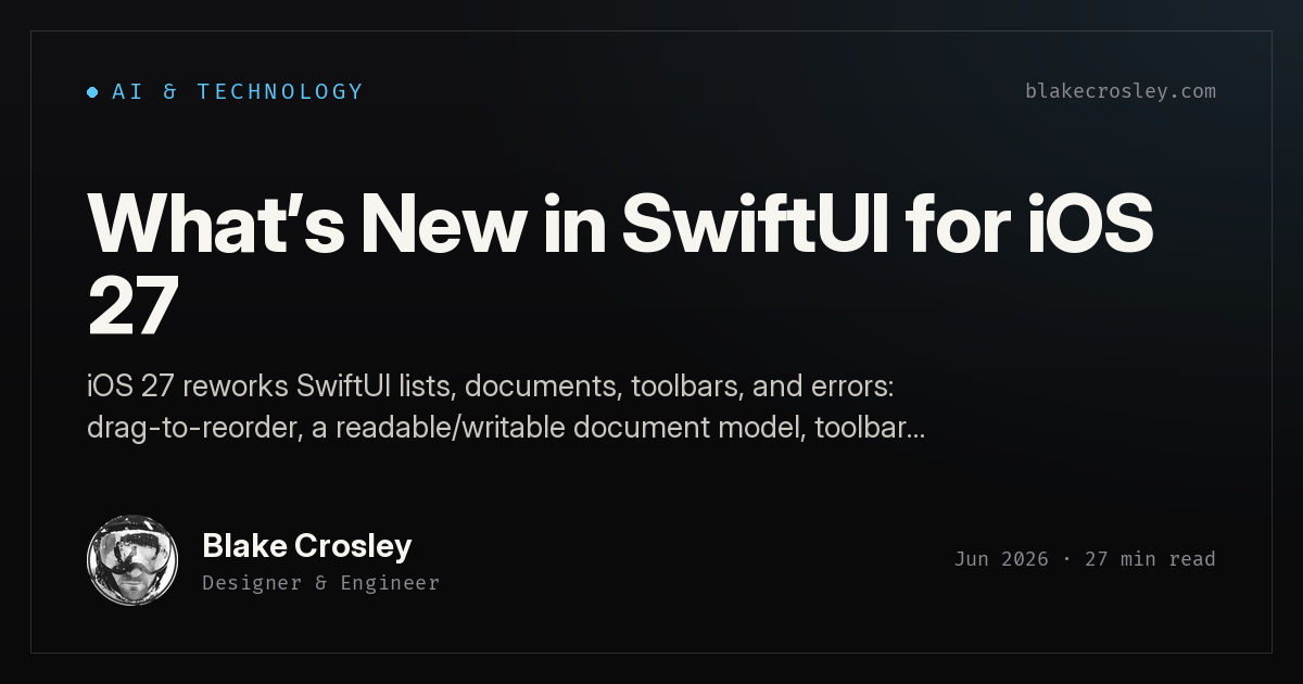 What's New in SwiftUI for iOS 27