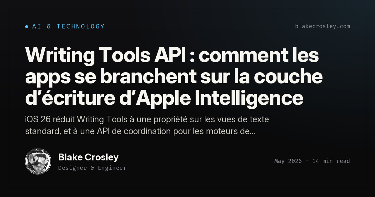 Writing Tools API : comment les apps se branchent sur la couche d ...