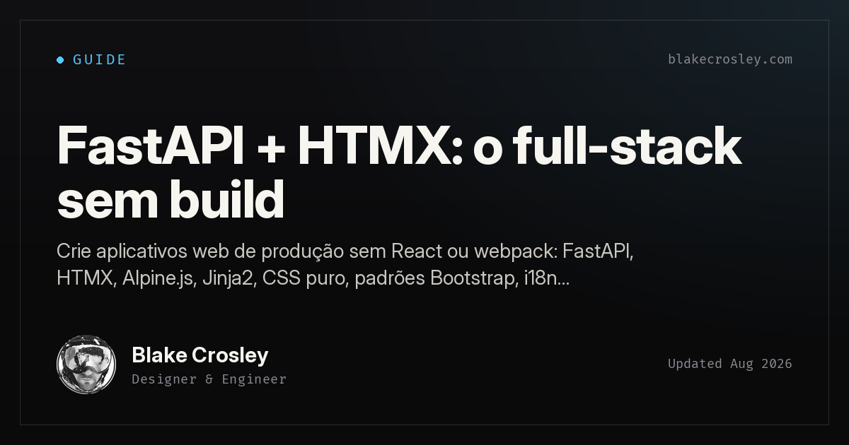 FastAPI + HTMX: full-stack sem build