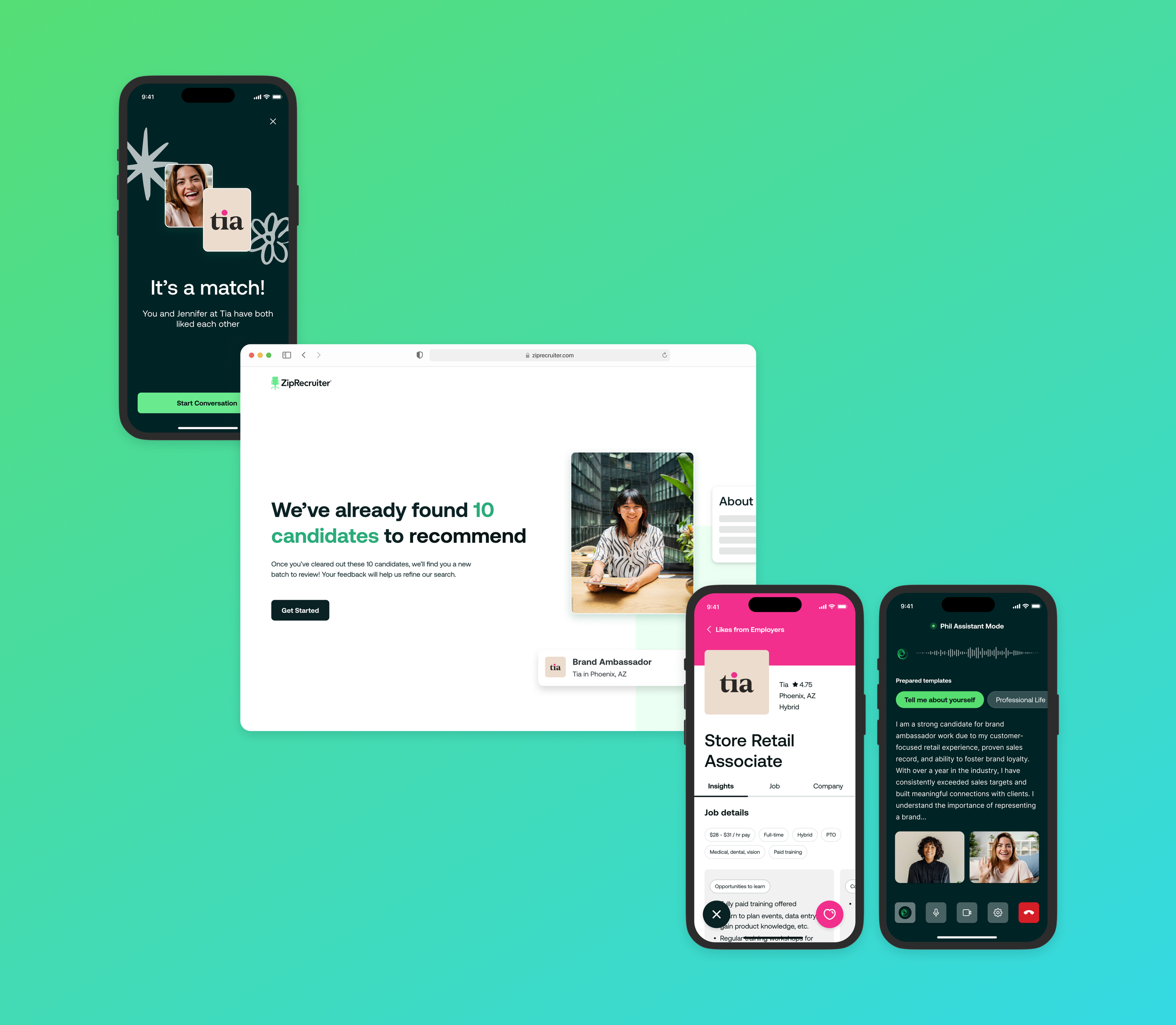 Vision Sprint project overview - matching interface mockup