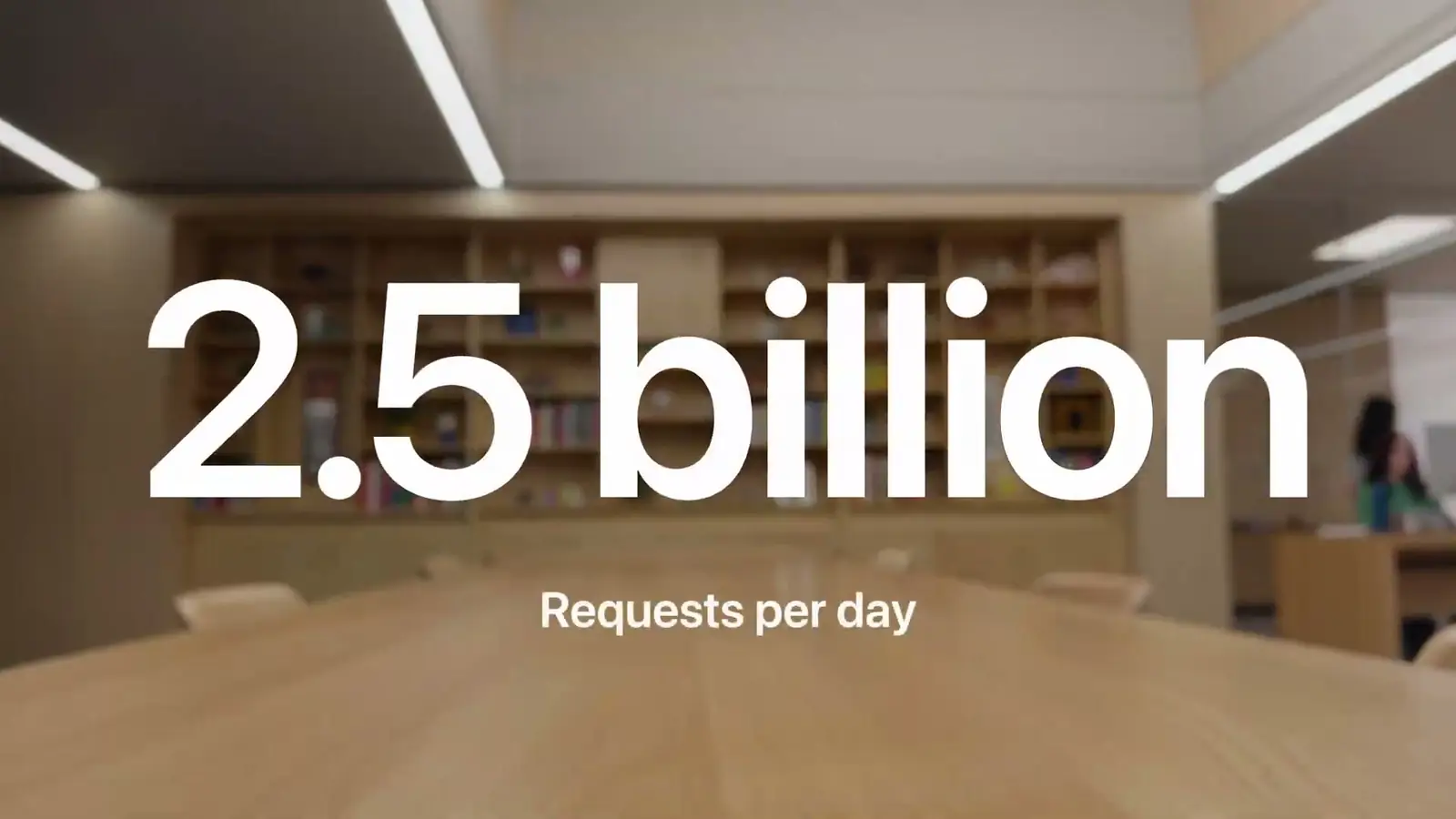 Keynote slide reading 2.5 billion requests per day