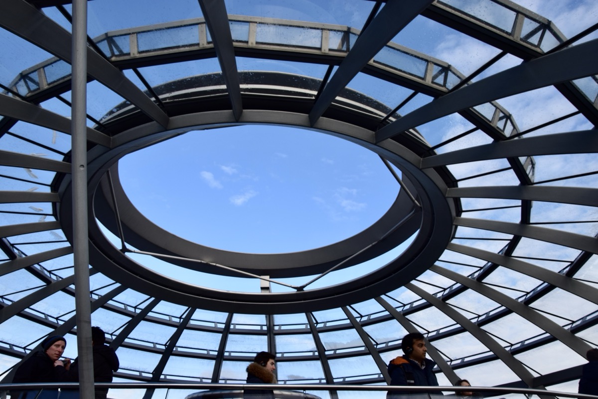 Reichstag dome interior, spiral ramps and mirrored cone