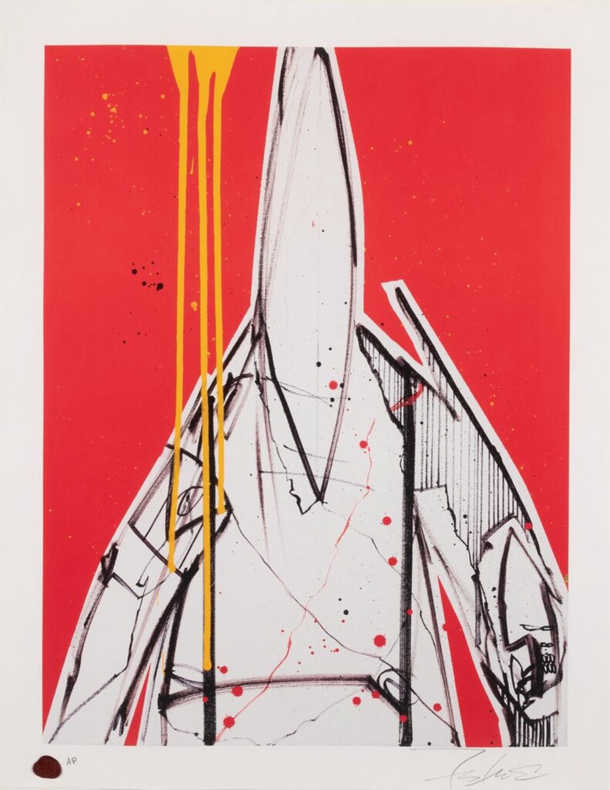 Futura, "Pointman (Red)" (2009) -- el icónico personaje Pointman representado en una paleta roja