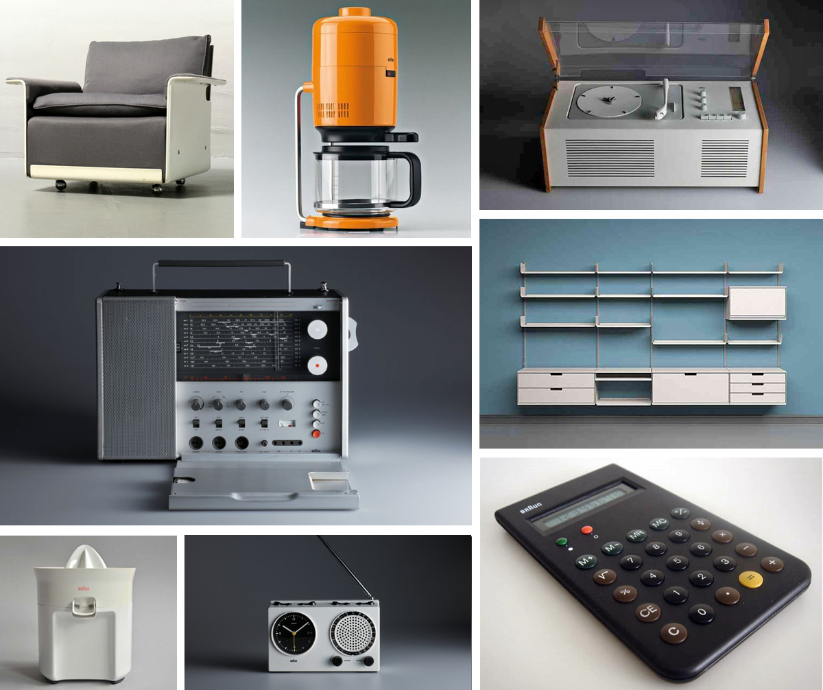 A selection of Braun products designed under Rams' leadership