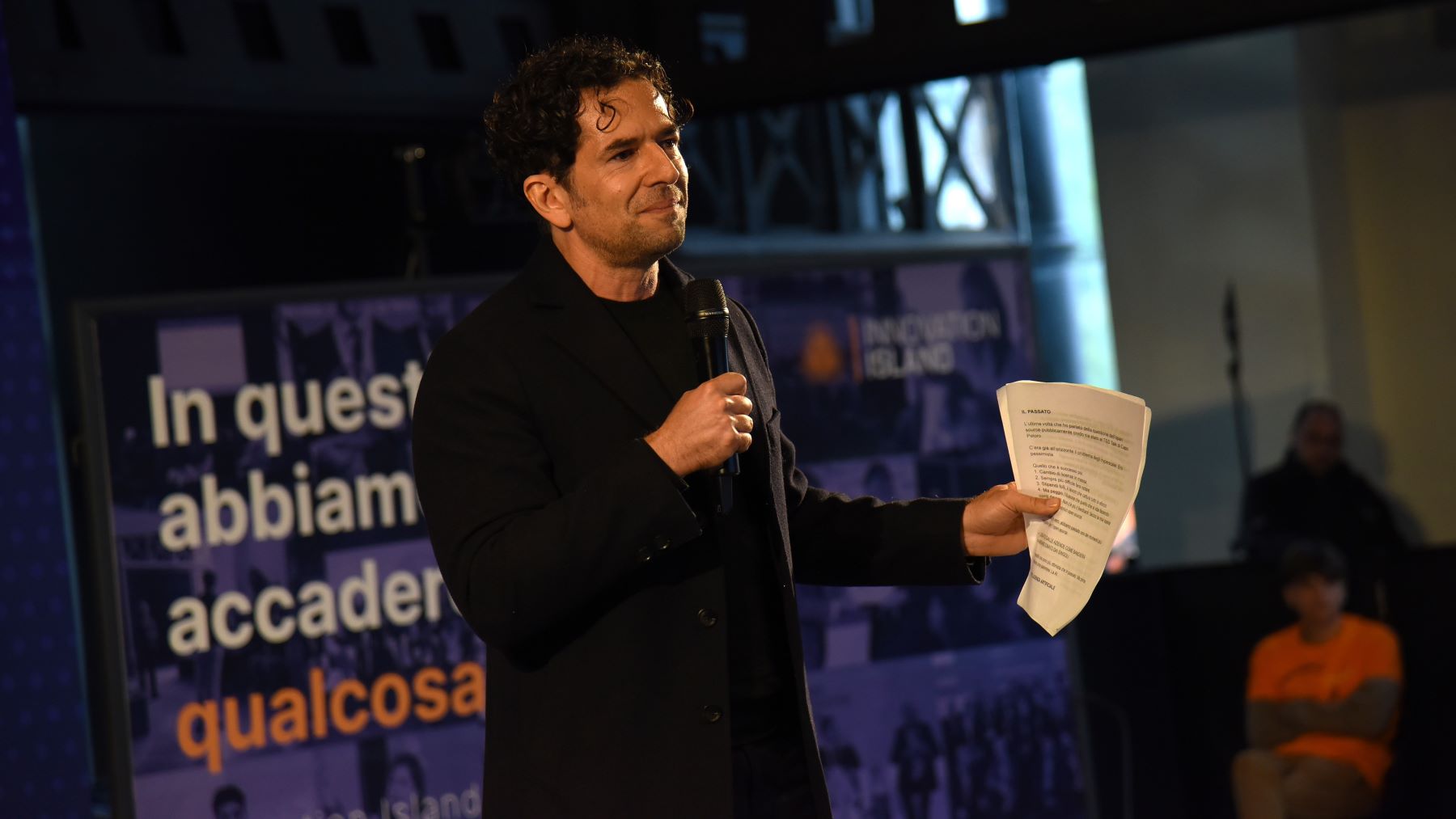 Salvatore Sanfilippo speaking on stage in 2025
