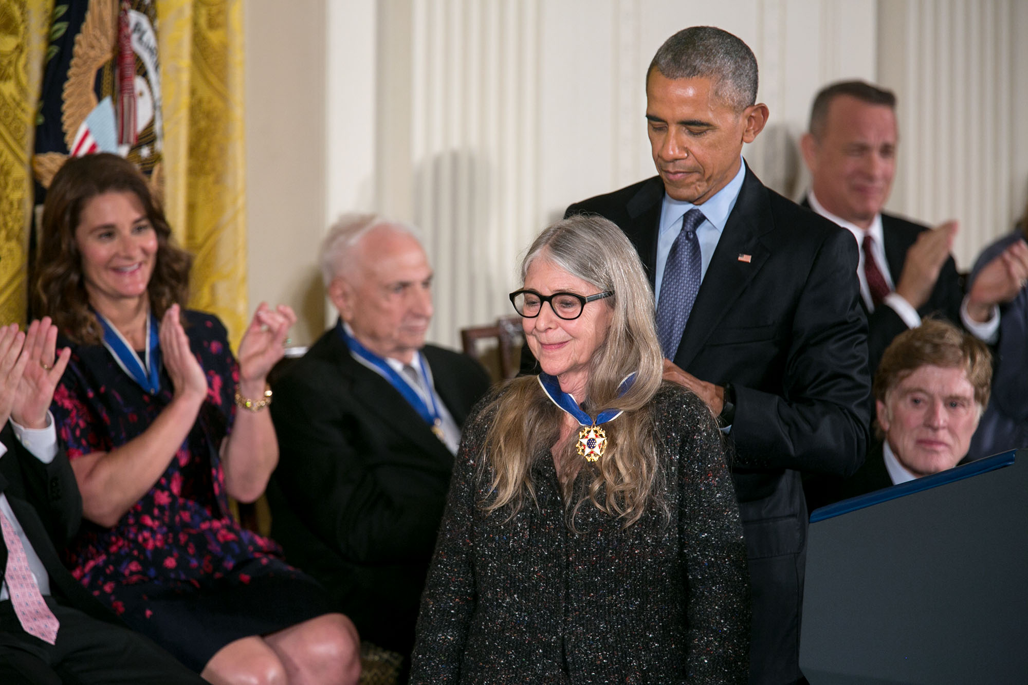 Margaret Hamilton receiving the Presidential Medal of Freedom in 2016
