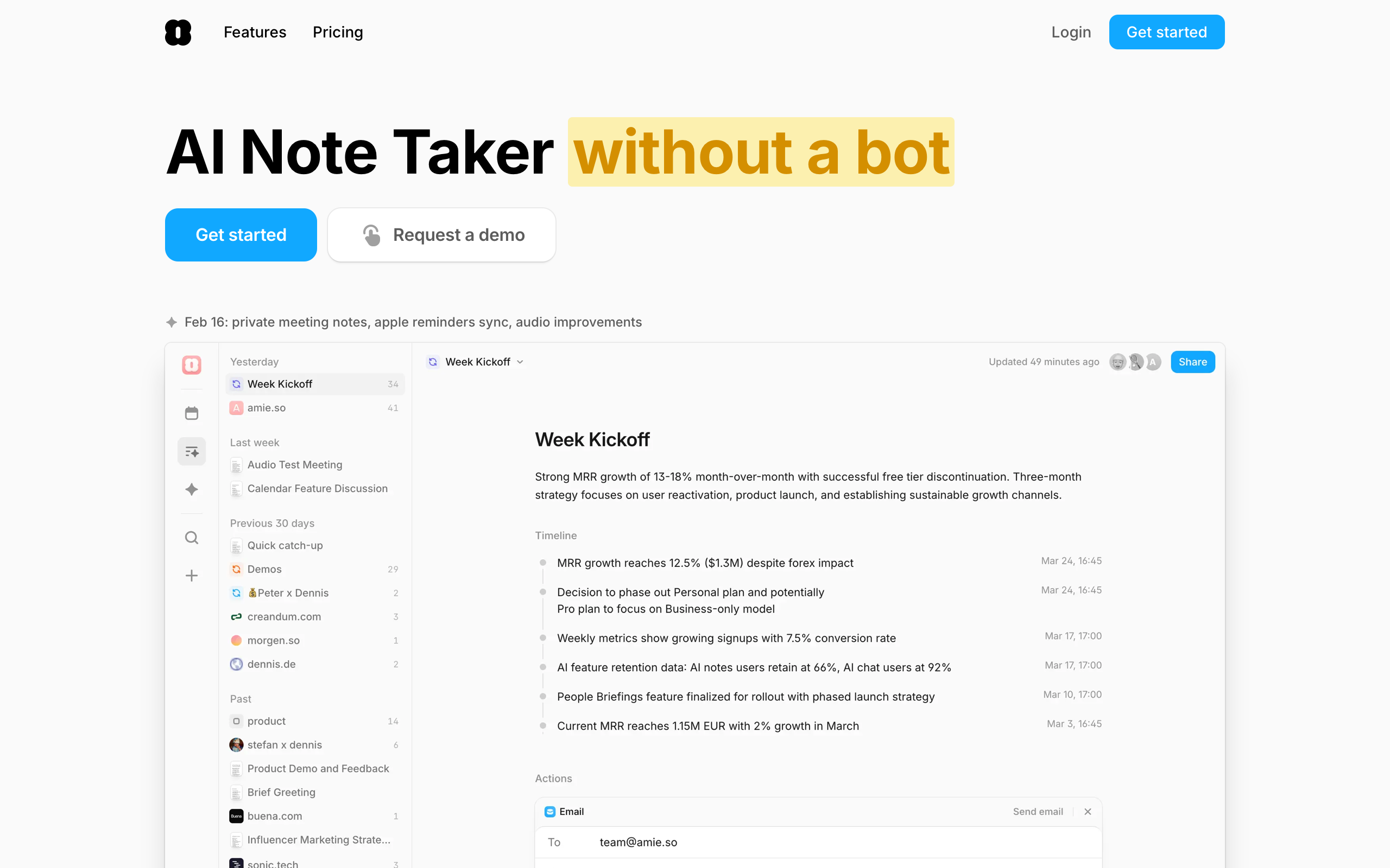 Amie: Freudige Produktivität durch warmen Minimalismus screenshot