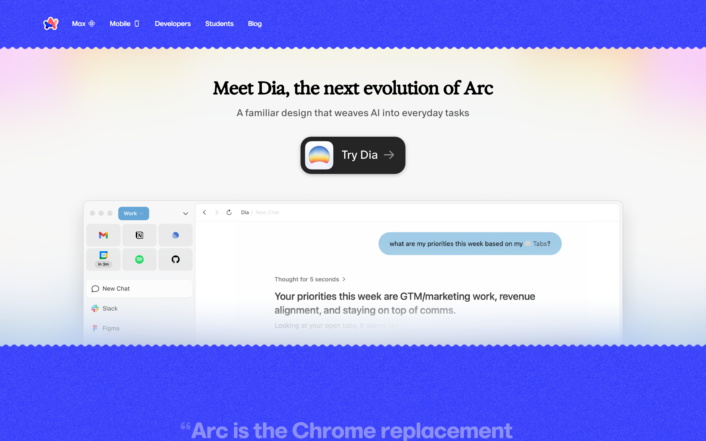 Arc Browser: Reimagining the Browser Chrome screenshot