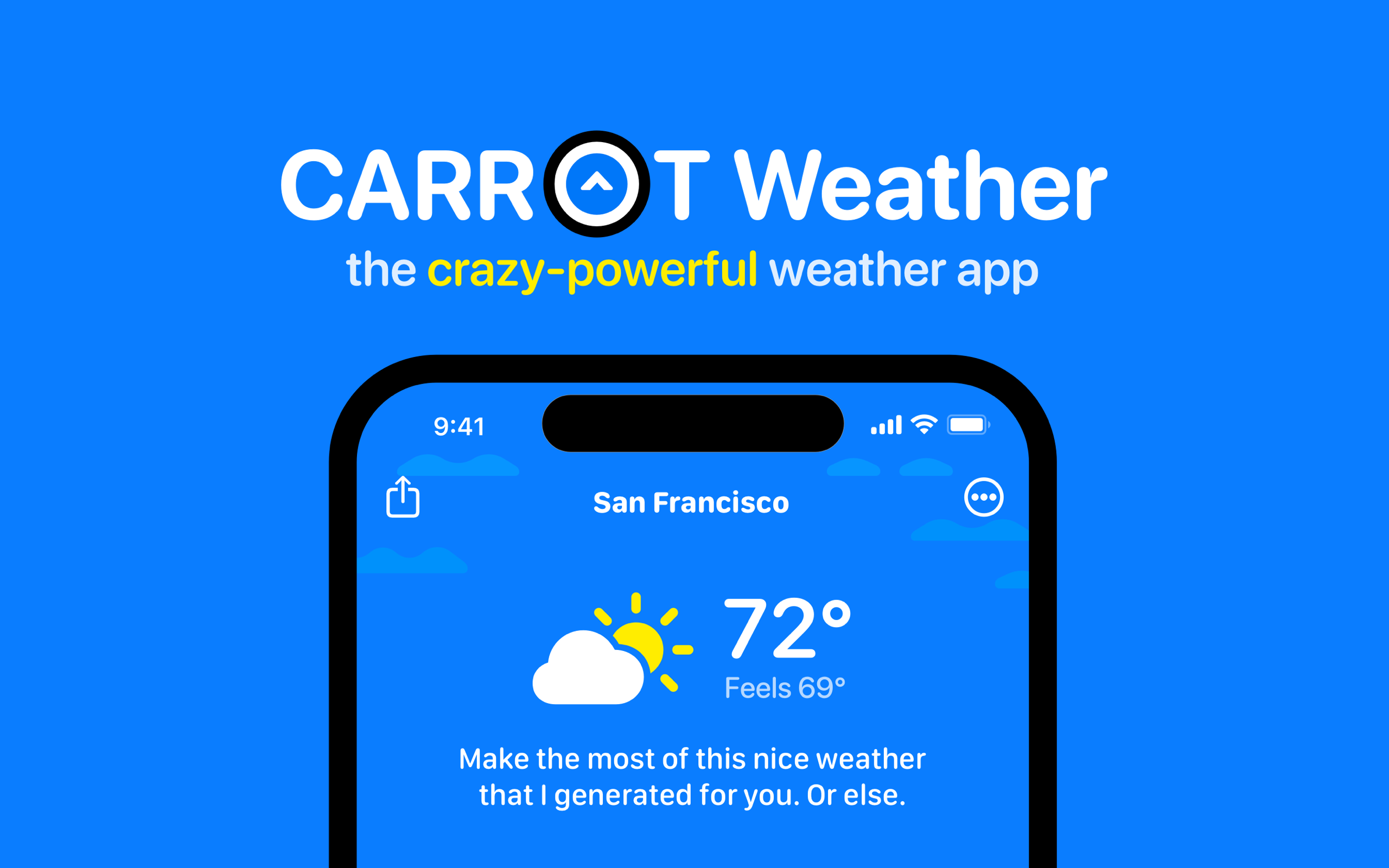 CARROT Weather: La Personalidad como Diferenciador de Diseño screenshot
