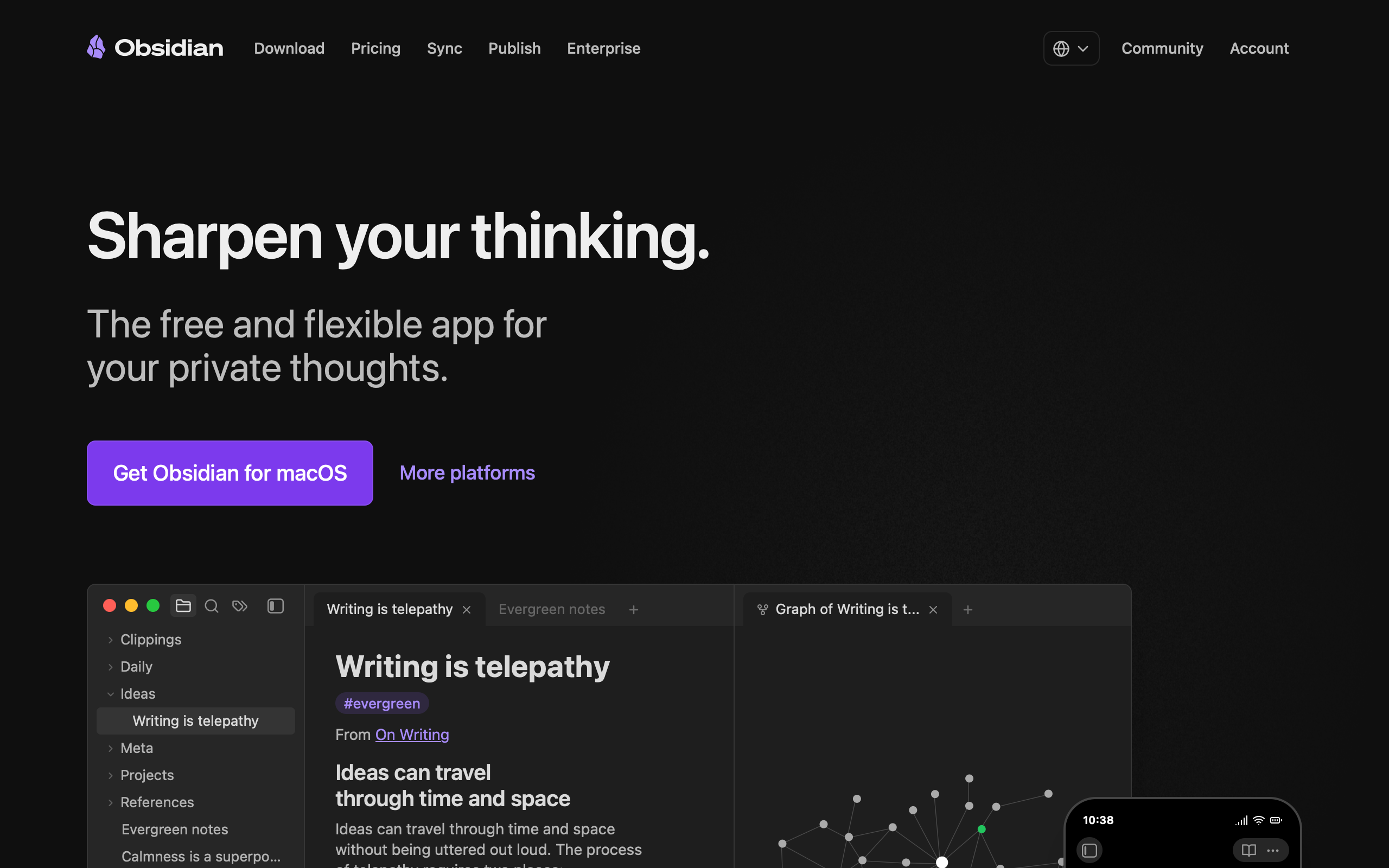 Obsidian: Ciemna intelektualna kompozycyjność dla pracowników wiedzy screenshot