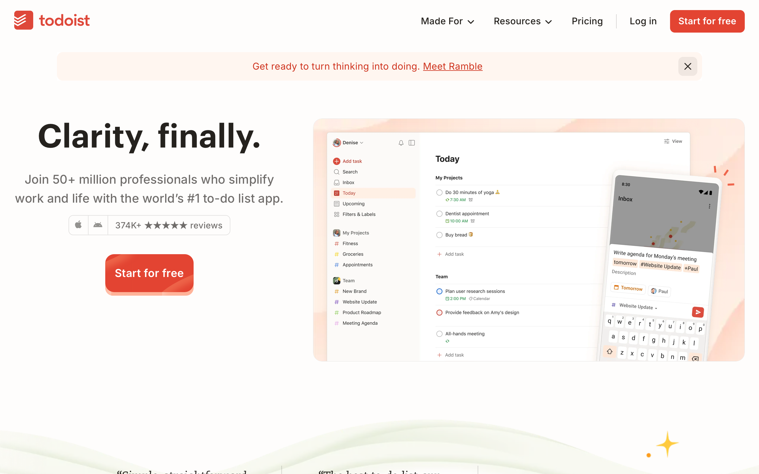 Todoist: 17 Jahre warmer Minimalismus und maximale Zurückhaltung screenshot