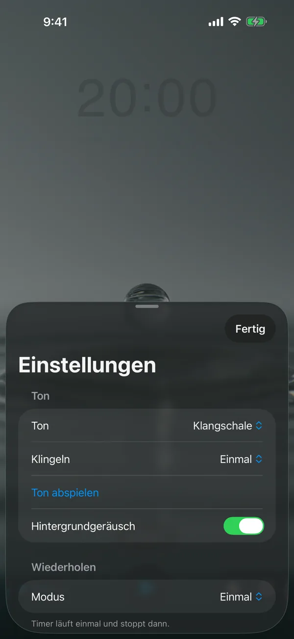 Return settings screen, German